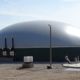 Digester installed by DLS Biogas with over/under pressure units and a low temperature pasteurizer and liquid receiving pit pictured
