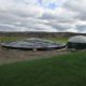 Digester installed by DLS Biogas with the storage membrane installation pictured